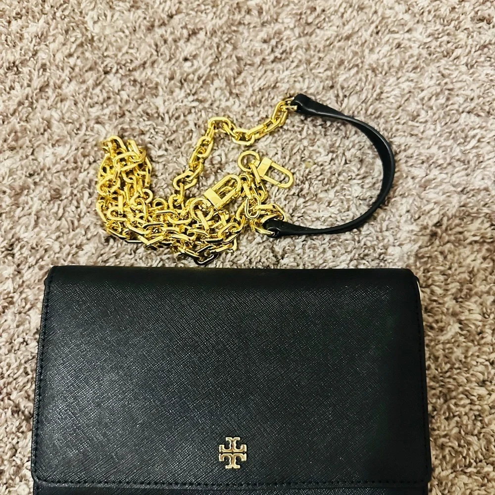 Tory Burch Black and Gold Crossbody Bag